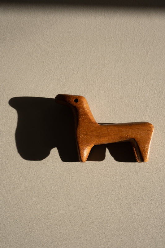 Handcarved wooden dog