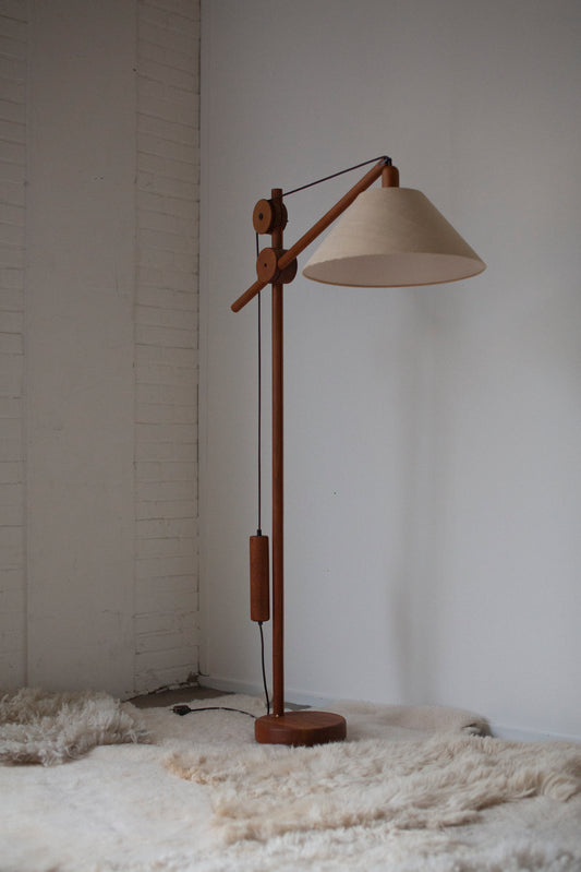 Mid-century balance floorlamp teak