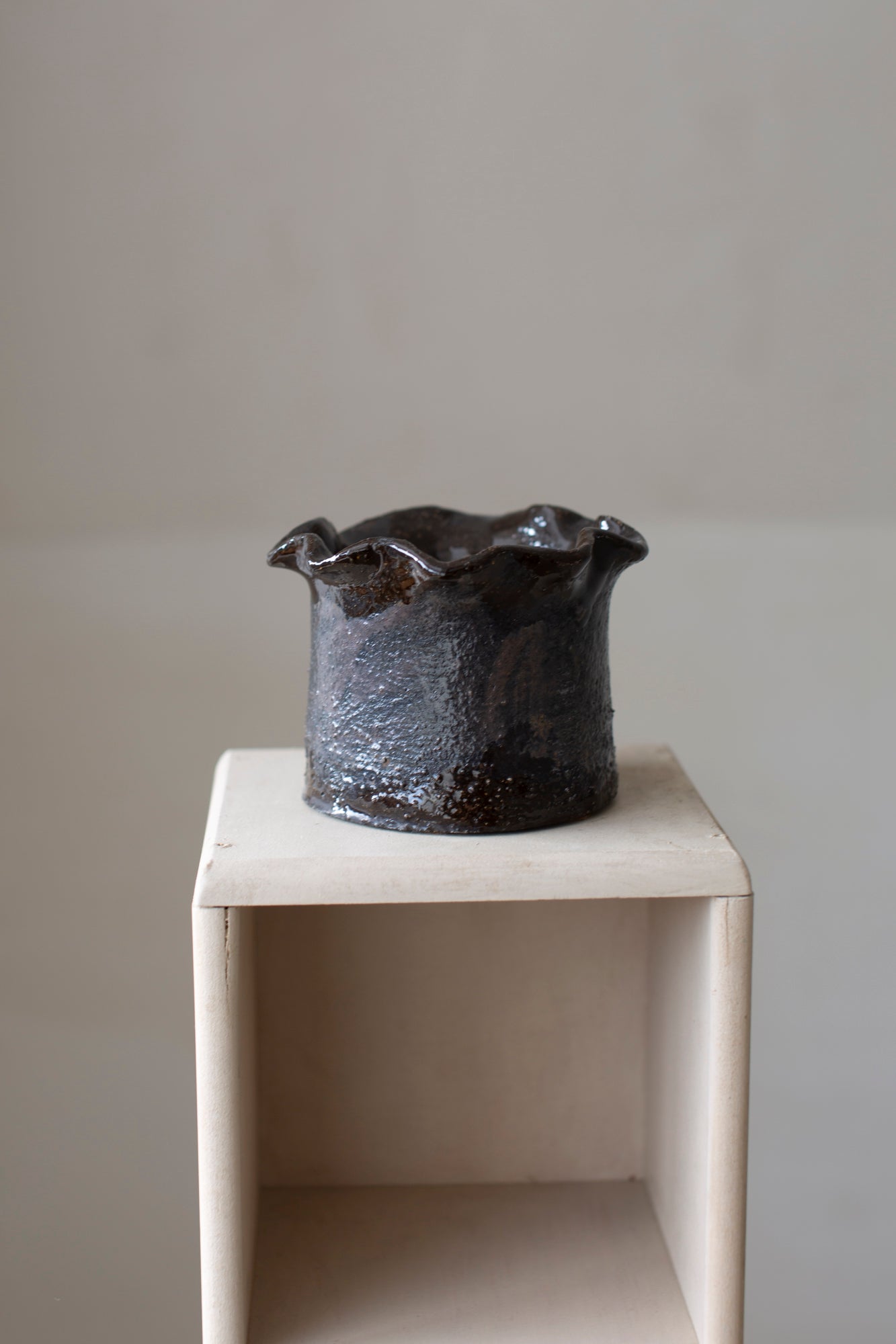 Small ceramic brown planter