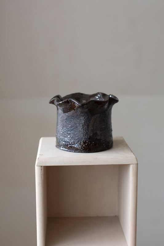 Small ceramic brown planter