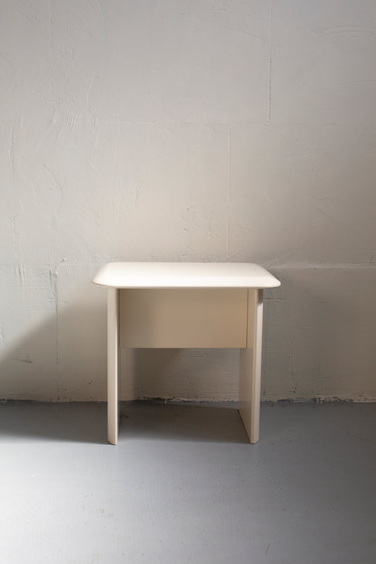 Chunky wooden side table cream
