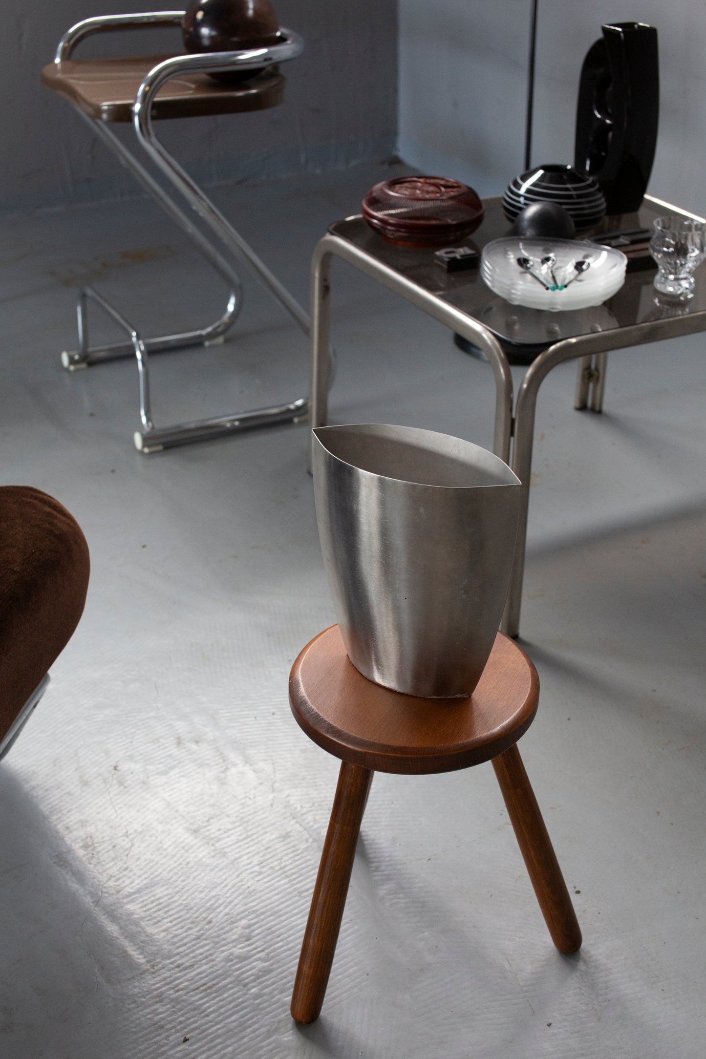 Dark wooden stool