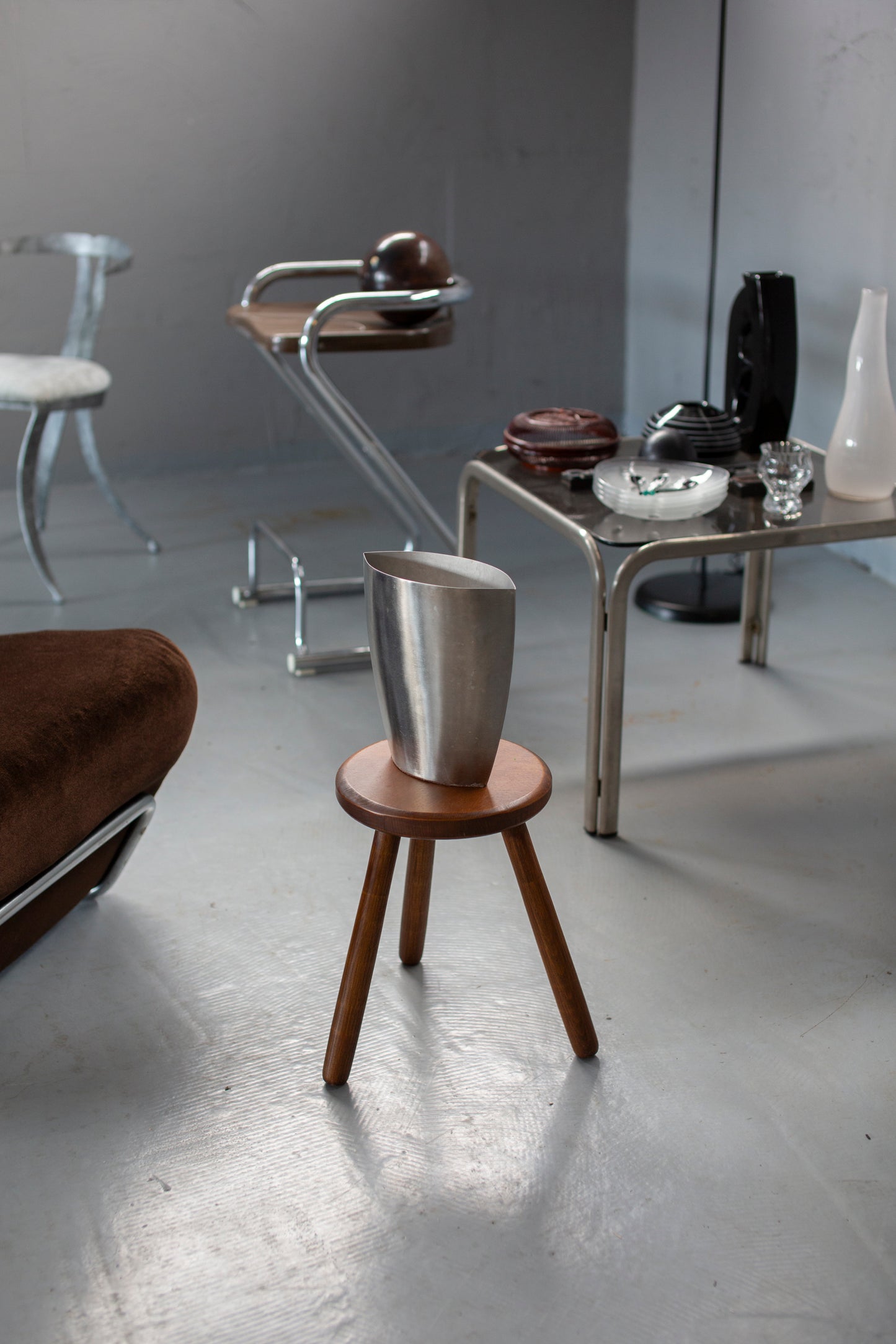 Metal & glass coffee table