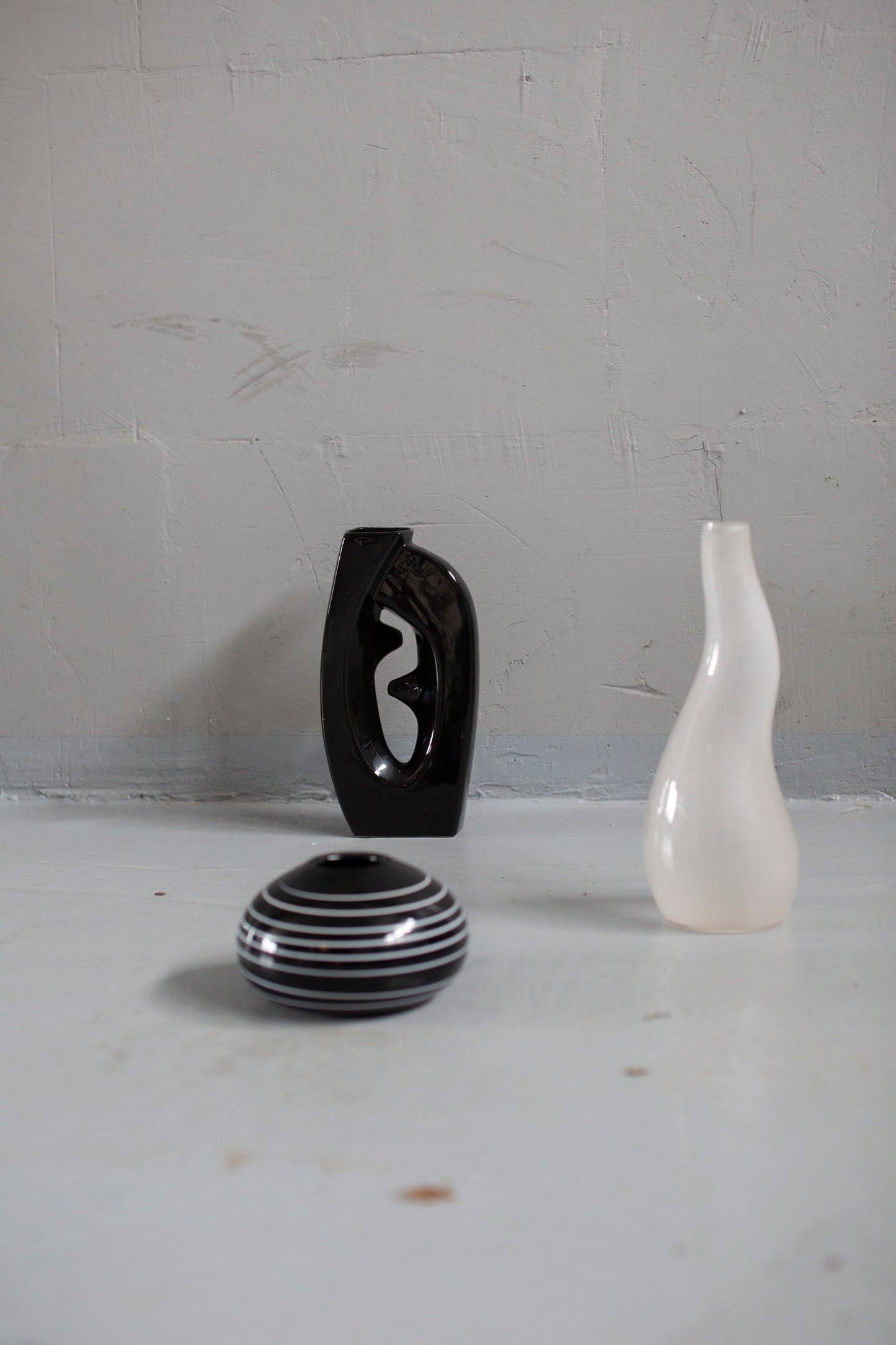 Sculptural black ceramic vase