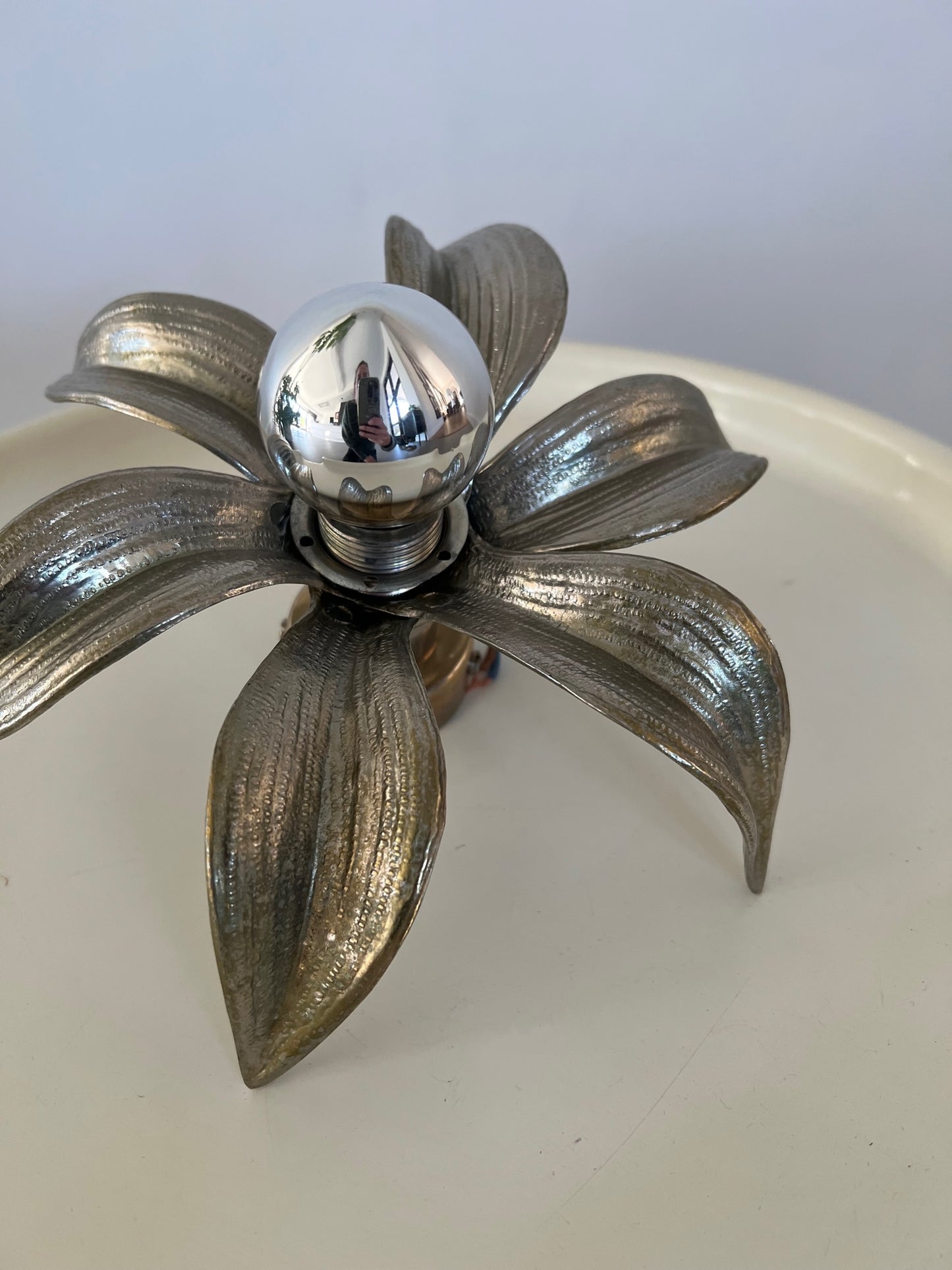 Willy Daro Hollywood Regency Flower Wall Light