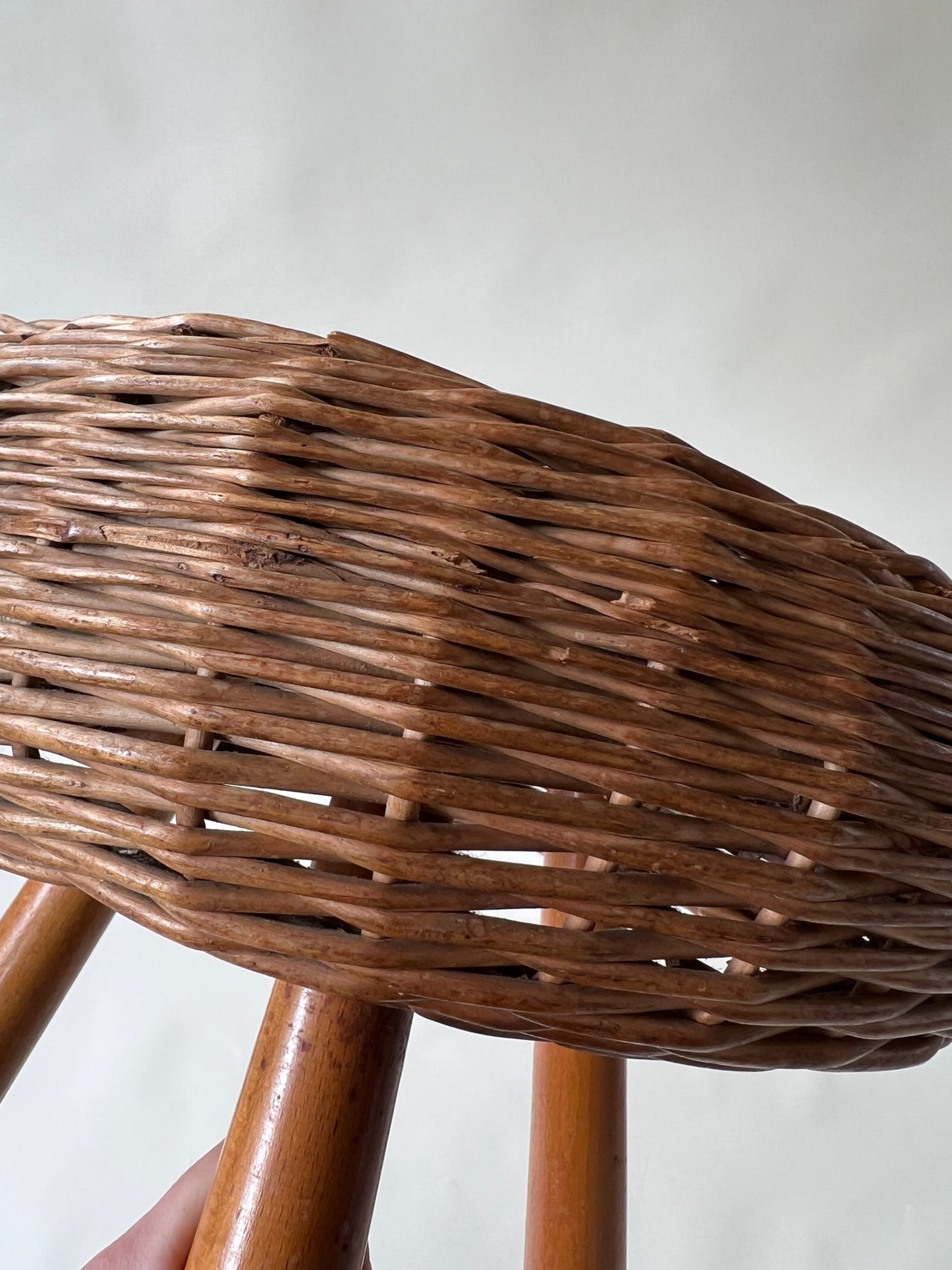 Tony Paul rattan / wicker stool '50 s