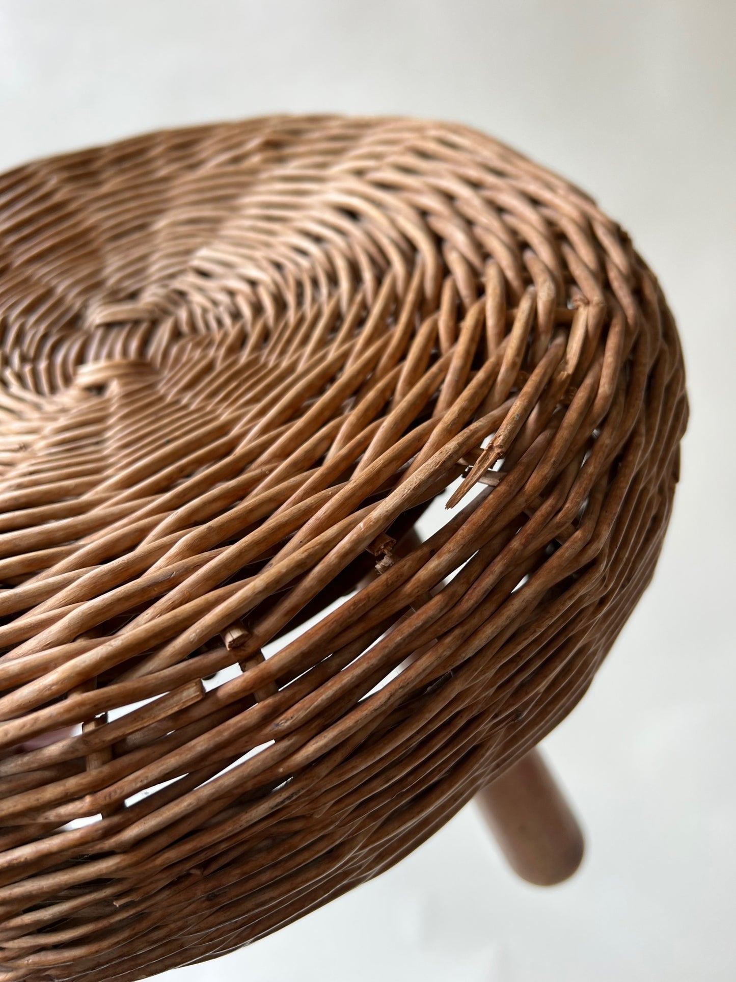 Tony Paul rattan / wicker stool '50 s