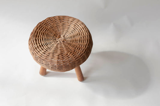 Tony Paul rattan / wicker stool '50 s