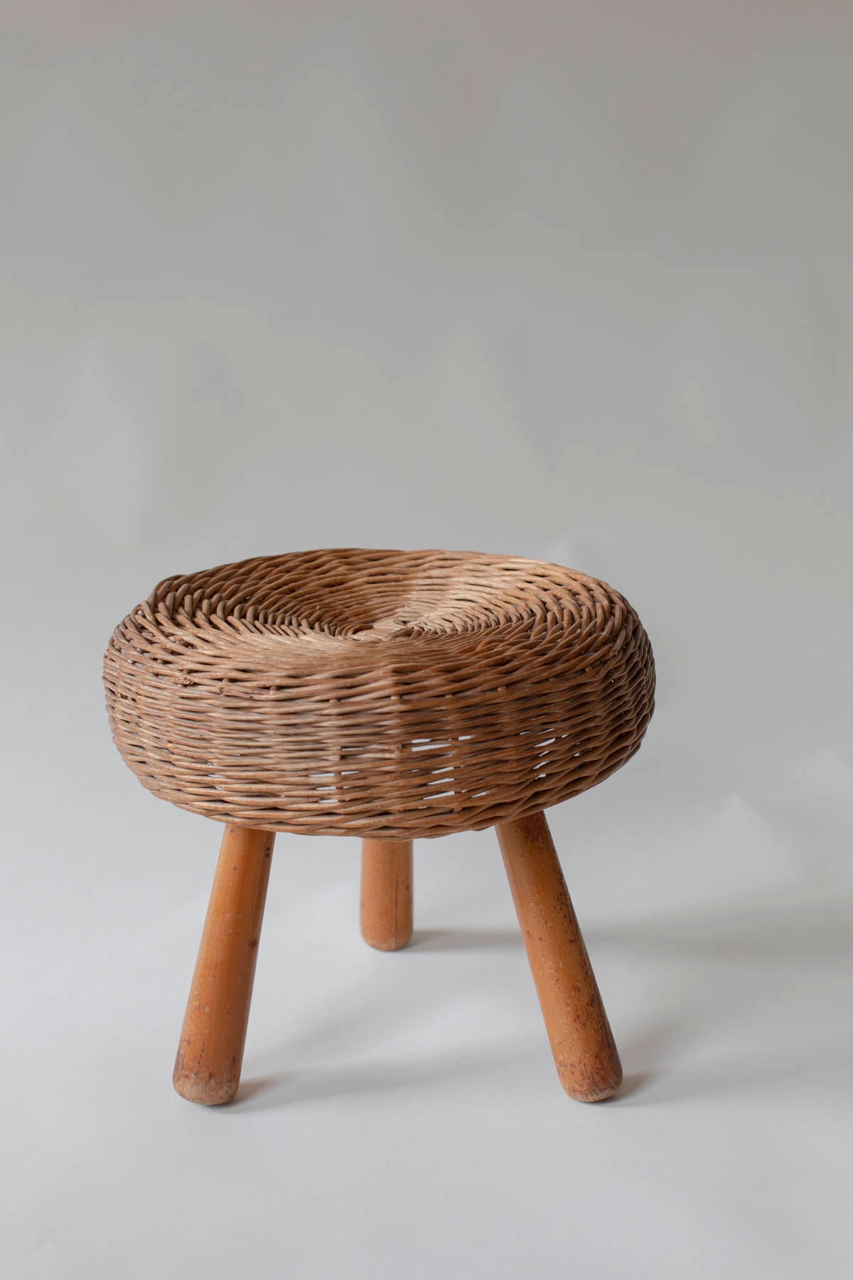 Tony Paul rattan / wicker stool '50 s